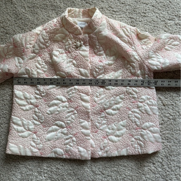 Ariel Vintage Lightweight Quilted Leaf Print Cropped Jacket Size Large - Picture 7 of 9